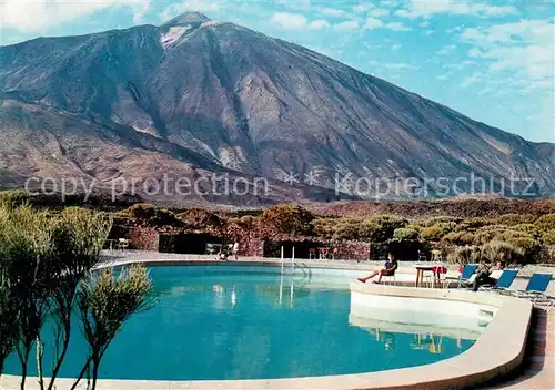 AK / Ansichtskarte Tenerife Schwimmbad d. Paradors u. Teide Tenerife