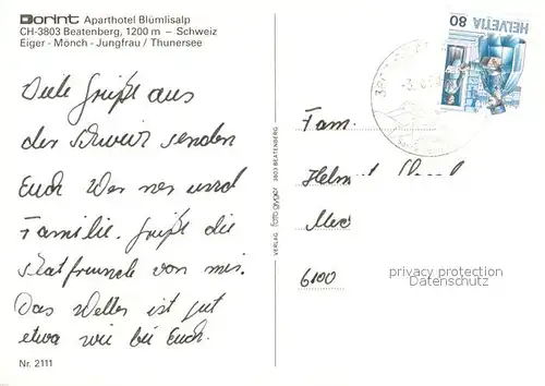 AK / Ansichtskarte Beatenberg_BE Dorint Aparthotel Bluemlisalp m. Bergpanorama 