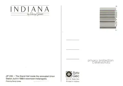 AK / Ansichtskarte Indianapolis_Indiana Grand Hall inside the Union Station 