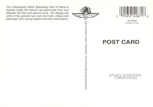 AK / Ansichtskarte Indianapolis_Indiana Motor Speedway Hall 