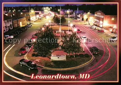 AK / Ansichtskarte Leonardtown_Maryland Verkehr bei Nacht 