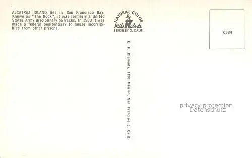 AK / Ansichtskarte Alcatraz_San_Francisco San Francisco Bay Air view Alcatraz_San_Francisco
