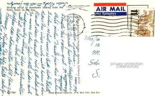 AK / Ansichtskarte San_Diego_California Aerial view of Downtown 