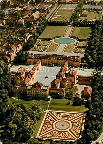 AK / Ansichtskarte Ludwigsburg__Wuerttemberg Schloss mit Gartenschau Bluehendes Barock Fliegeraufnahme 