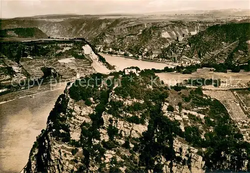 AK / Ansichtskarte Loreley_Lorelei im Rheintal Fliegeraufnahme Loreley_Lorelei