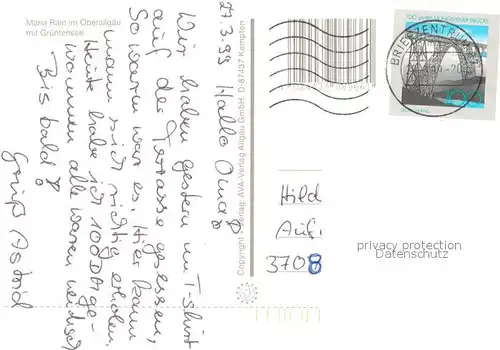 AK / Ansichtskarte Maria_Rain_Allgaeu Fliegeraufnahme mit Gruentensee Gruenten und Stuiben Maria_Rain_Allgaeu