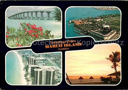 AK / Ansichtskarte Marco_Island_Florida Bruecke Fliegeraufnahmen Strand 