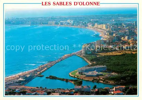 AK / Ansichtskarte Les_Sables d_Olonne_85 Thalassotherapiezentrum Lac de Tanchet und Strand Fliegeraufnahme 