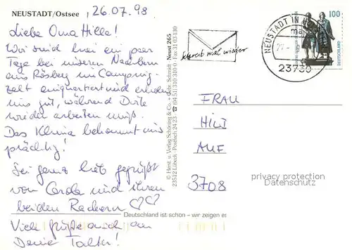 AK / Ansichtskarte Neustadt_Holstein Fliegeraufnahme Hafenpartie Strand Neustadt_Holstein