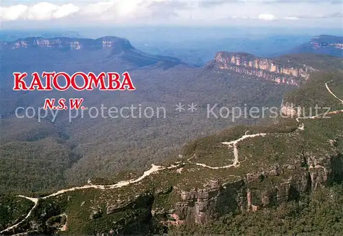 AK / Ansichtskarte Katoomba_Australia Aerial view of Narrow Neck Mt Solitary part of the Blue Mountains grandeur 