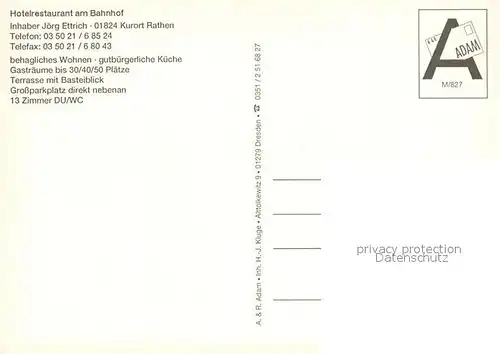 AK / Ansichtskarte Rathen_Saechsische Schweiz Fliegeraufnahme Hotel Restaurant am Bahnhof Terrasse Gaststube Zimmer Rathen Saechsische Schweiz