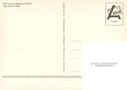 AK / Ansichtskarte Rathen_Saechsische Schweiz Blick von der Bastei Elbepartie Rathen Saechsische Schweiz
