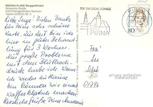 AK / Ansichtskarte Berggiesshuebel Median Klinik Berggiesshuebel Fliegeraufnahme Berggiesshuebel