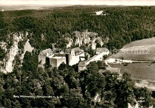 AK / Ansichtskarte Beuron_Donautal Burggaststaette Burg Wildenstein Fliegeraufnahme Beuron Donautal