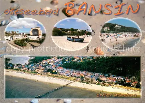 AK / Ansichtskarte Bansin_Ostseebad Fliegeraufnahme Strandpartien Bansin_Ostseebad