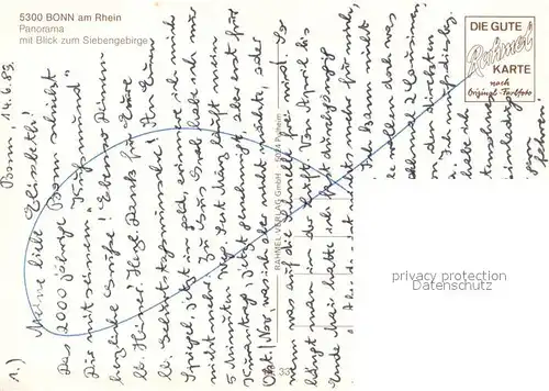 AK / Ansichtskarte Bonn_Rhein Panorama mit Siebengebirge Bonn_Rhein