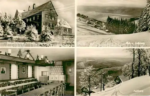 AK / Ansichtskarte Klingenthal_Vogtland Jugendherberge Aschberg Blick vom Aschberg Speisesaal Panorama Klingenthal_Vogtland