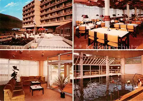 AK / Ansichtskarte Bad_Karlshafen Kurhotel Carolinum Gastraeume Hallenbad Bad_Karlshafen