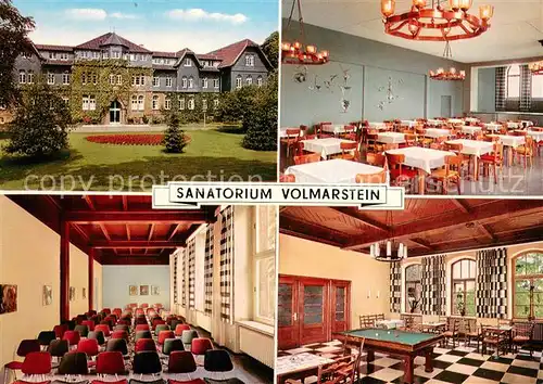 AK / Ansichtskarte Volmarstein Sanatorium Volmarstein Speisesaal Billardzimmer Veranstaltungsraum Volmarstein