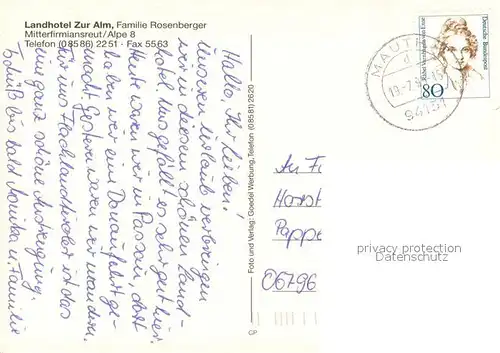 AK / Ansichtskarte Mitterfirmiansreut Landhotel Zur Alm Mitterfirmiansreut