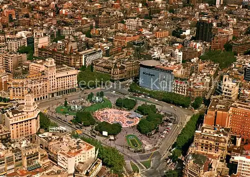 AK / Ansichtskarte Barcelona_Cataluna Plaza de Cataluna Fliegeraufnahme Barcelona Cataluna