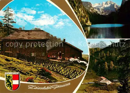AK / Ansichtskarte Gosauschmied Zwieselalm mit Gosausee Hohem Dachstein und Donnerkogel Gosauschmied