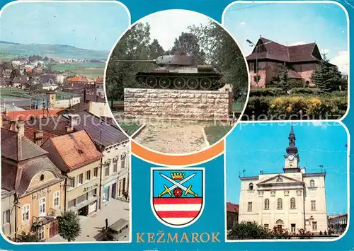 AK / Ansichtskarte Kezmarok_SK Namestie Sovietskej armady Park Tankovej brigady Dreveny kostol Radnica  