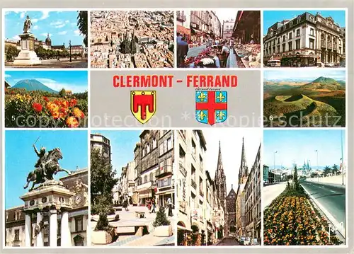 AK / Ansichtskarte Clermont_63 Ferrand Place de Jaude La Cathedrale Marche St Pierre Le Theatre Le Puy de Dome Le Chaine des Puys Rue du St Espre Bloulevard  Claude Bernard 
