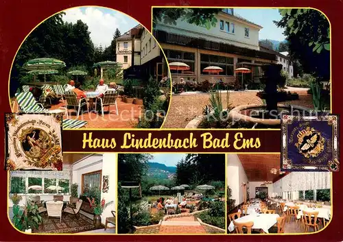 AK / Ansichtskarte Bad_Ems Bundesbahn Sozialwerk Haus Lindenbach Gastraeume Terrasse Park Bad_Ems