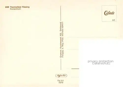 AK / Ansichtskarte Bad_Fuessing Kurzentrum Fliegeraufnahme Bad_Fuessing
