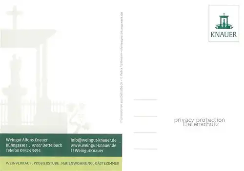 AK / Ansichtskarte Dettelbach Panorama Weingut Alfons Knauer Details Dettelbach