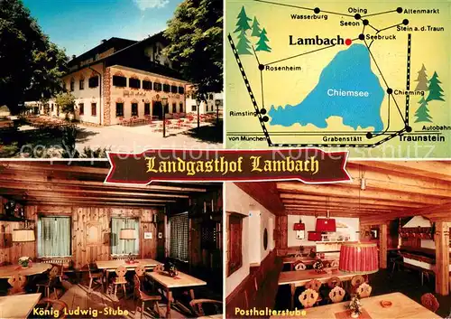 AK / Ansichtskarte Lambach_Oberoesterreich Landgasthof Lambach Koenig Ludwig Stube Posthalterstube Lambach_Oberoesterreich