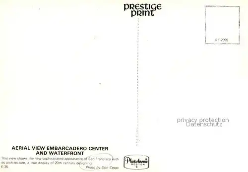 AK / Ansichtskarte San_Francisco_California Aerial view Embarcadero Center and Waterfront 