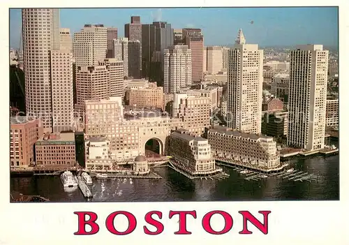 AK / Ansichtskarte Boston_Massachusetts City skyscrapers lin the harbour of Boston major seaport 