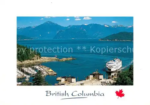 AK / Ansichtskarte Horseshoe_Bay_BC_Canada ABC Ferry approaches the terminal Aerial view 