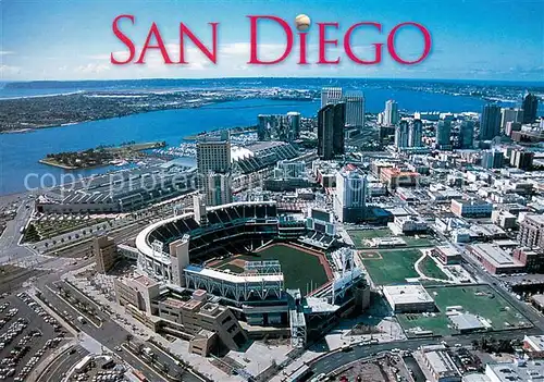 AK / Ansichtskarte San_Diego_California Aerial view with the new baseball park 