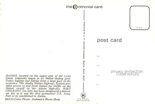 AK / Ansichtskarte Haines_Alaska Port Chilkoot and Haines Aerial view Haines_Alaska