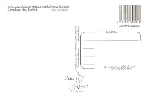 AK / Ansichtskarte Akaroa Aerial view of Akaroa Harbour and the Onawe Peninsula  Akaroa