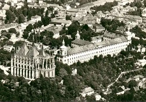 AK / Ansichtskarte Kutna_Hora Chram sv Barbory a Jezuitska kolej Fliegeraufnahme Kutna_Hora