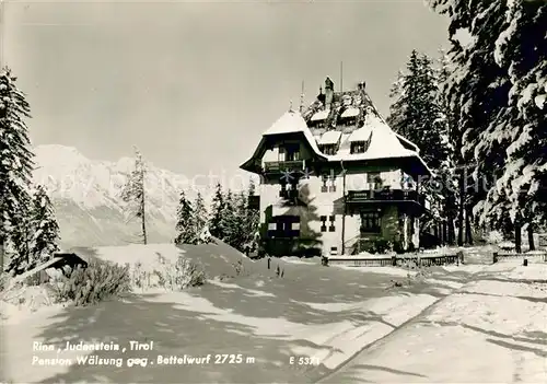 AK / Ansichtskarte Judenstein Pension Waelsung geg. Bettelwurf im Schnee Judenstein