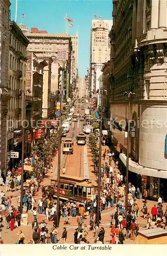 AK / Ansichtskarte San_Francisco_California Cable Car at Turntable 