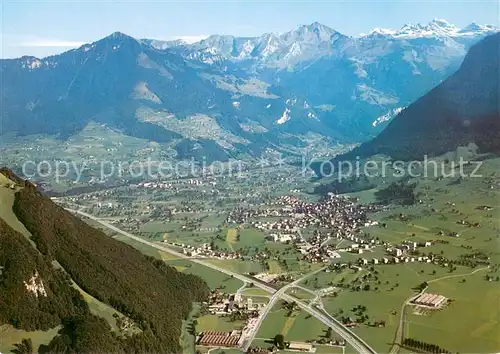 AK / Ansichtskarte Stans_NW Fliegeraufnahme Gesamtansicht m. Buochserhorn u. Brisen Stans_NW