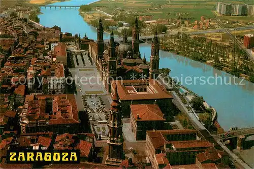 AK / Ansichtskarte Zaragoza_Saragossa_Espana Fliegeraufnahme 