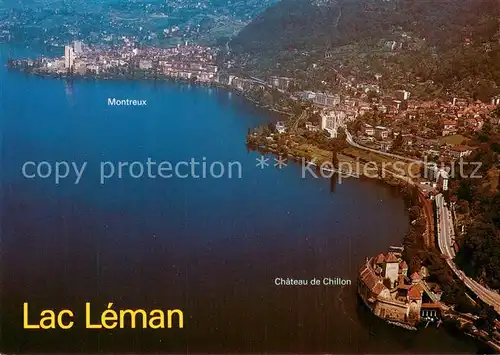 AK / Ansichtskarte Montreux__VD Fliegeraufnahme Chateau de Chillon Lac Leman 