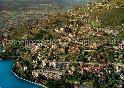 AK / Ansichtskarte Castagnola_Lago_di_Lugano Fliegeraufnahme al Monte Bre 