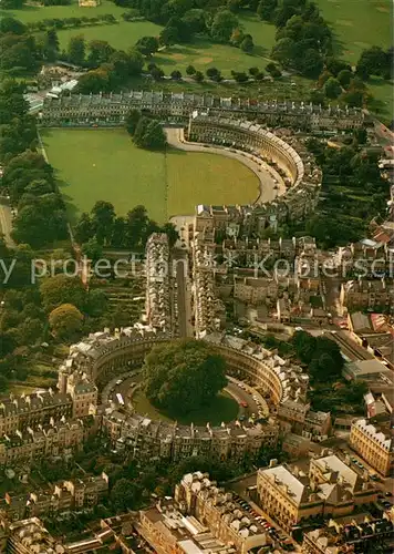 AK / Ansichtskarte Bath__UK The Royal Crescent and the Circus Aerial view 