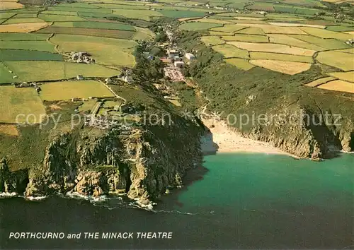 AK / Ansichtskarte Porthcurno and the Minack Theatre Aerial view Porthcurno