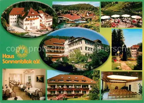 AK / Ansichtskarte Bad_Teinach Zavelstein Haus Sonnenblick Christl Erholungsheim Panorama Gastraeume Park Veranstaltungssaal Bad_Teinach Zavelstein