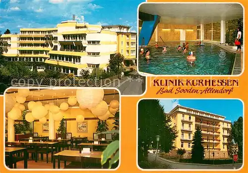 AK / Ansichtskarte Bad_Sooden Allendorf Klinik Kurhessen Gastraum Hallenbad Bad_Sooden Allendorf