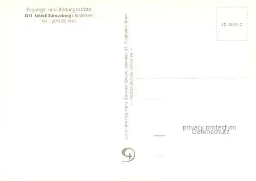 AK / Ansichtskarte Roedelsee Schloss Schwanberg Fliegeraufnahme Roedelsee